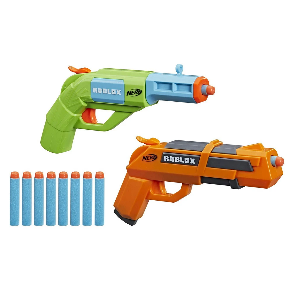 Nerf Roblox Jailbreak: Armory, Includes 2 Hammer-Action Blasters, 10 Nerf Elite Darts, Code To Unlock In-Game Virtual Item