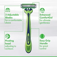 Sensor3 Sensitive Men's Disposable Razor, 12 Razors, 12CT