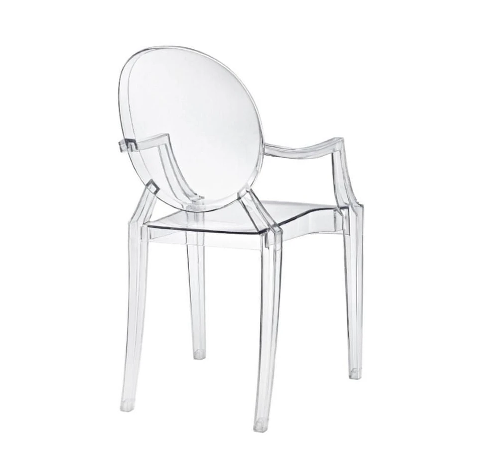 Heavenly Collection Clear Plastic Arm Chair