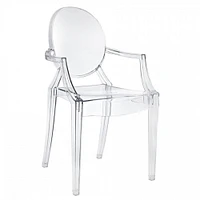 Heavenly Collection Clear Plastic Arm Chair