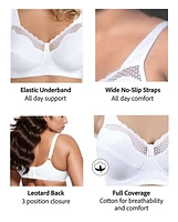 Exquisite Form #9600535 Soutien-gorge entièrement en coton à bonnets souples, dentelle, sans fil Tailles Desponibles 38C