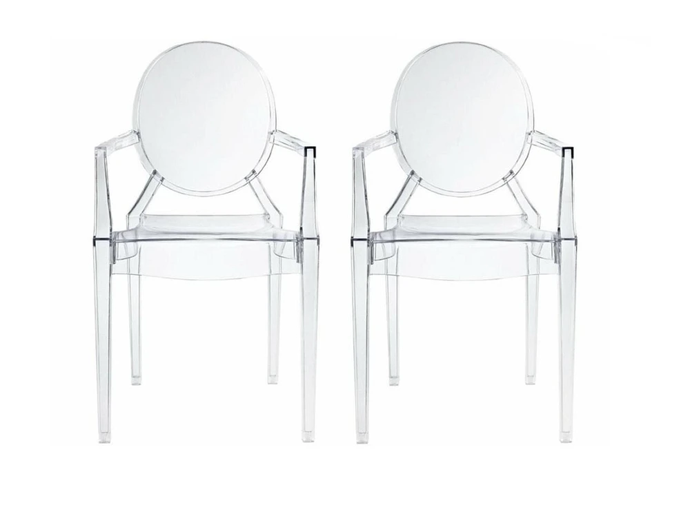 Heavenly Collection Clear Plastic Arm Chair