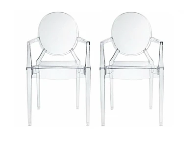 Heavenly Collection Clear Plastic Arm Chair