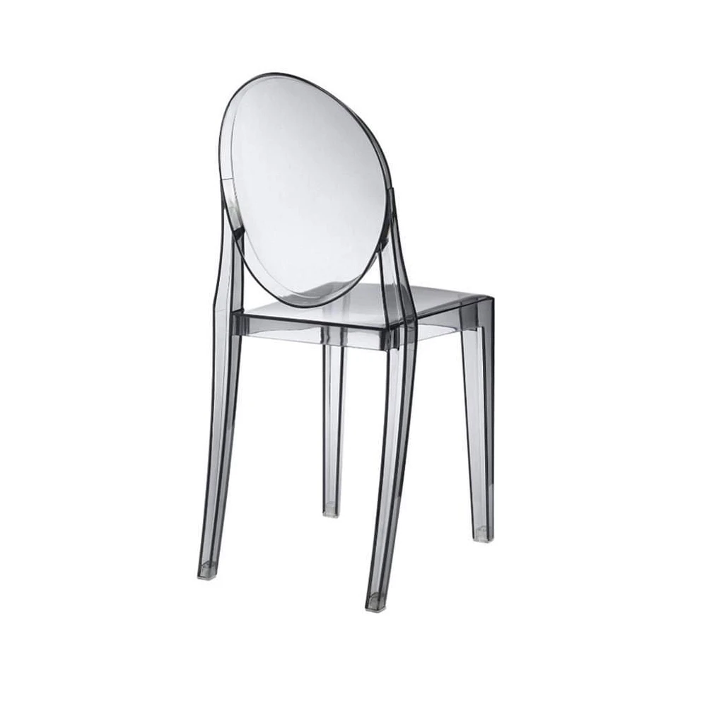 Heavenly Collection Smoke Plastic Armless Chair