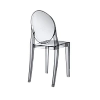 Heavenly Collection Smoke Plastic Armless Chair