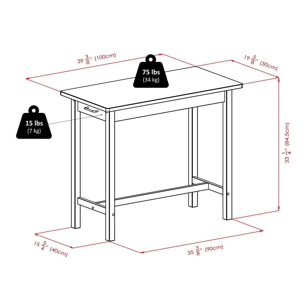 Winsome Sally 3-Pc Breakfast Table Set with 2 Square Leg Stools