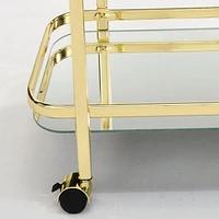 Contemporary 2-Tier Bar Cart in Brass