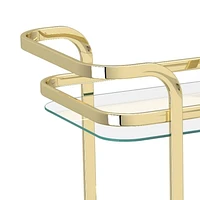 Contemporary 2-Tier Bar Cart in Brass