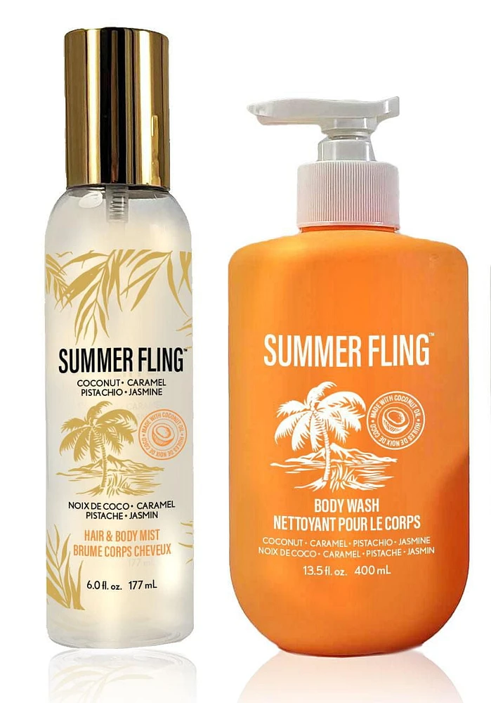 Summer Fling Body & Hair Mist, 6.0 fl. oz./177 mL, Features top notes of pistachio and coconut.