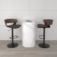 Contemporary Air Lift Stool in Brown