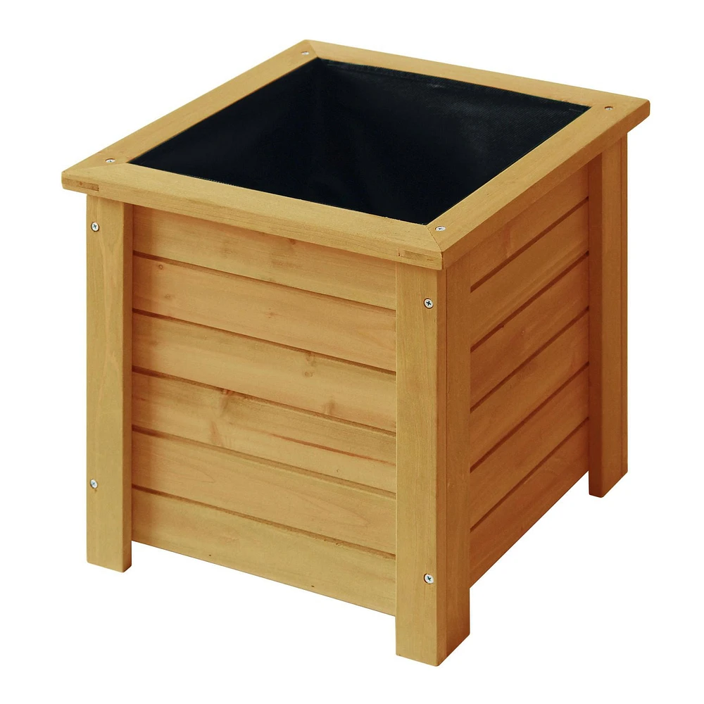 VegTrug 15" Square Wooden Planter - Natural