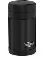 Thermos Vacuum Insulated Stainless Steel 16 Oz Food Jar with Folding Spoon, 16 Oz,  Black Jar