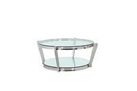 Topline Home Furnishings Glass Top Coffee Table