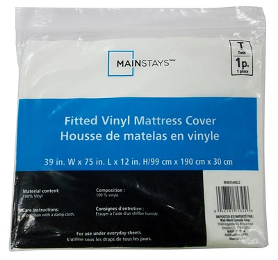 Protège-matelas ajusté en vinyle imperméable Mainstays