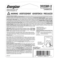 Energizer 2025 Batteries (2 Pack), 3V Lithium Coin Batteries, Batteries 3V Lithium Coin