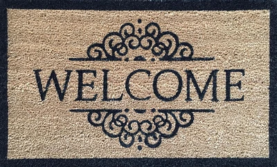 Paillasson Welcome Coir – 18 pouces x 30 pouces, tapis d'entrée en fibre de coco naturelle durable et élégant