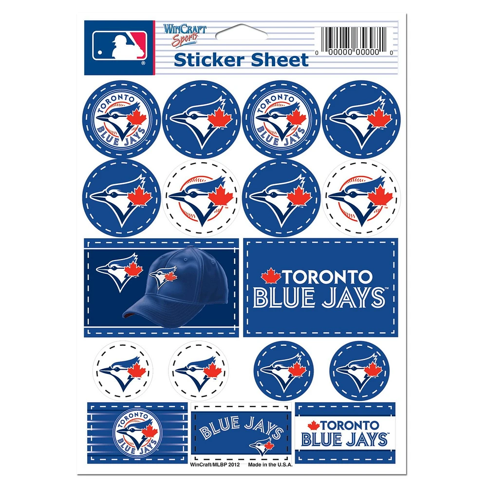 Wincraft Toronto Blue Jays Vinyl Sticker Sheet 5x7