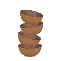 Bamboo Walnut Copper Bowl 14 cm Set of 4