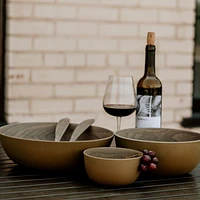 Bamboo Walnut Copper Bowl 14 cm Set of 4