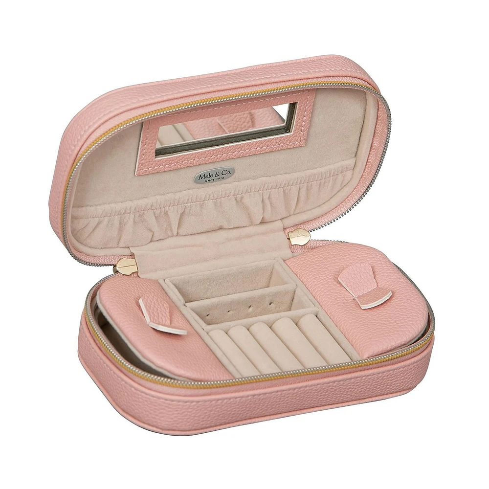 Mele and Co Lucy Pink Travel Jewellery Case