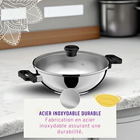 Maharaja Stainless Steel Karahi with lid 26cm, 26cm