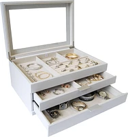 Mele and Co Misty Dove Grey Wooden Jewellery Box