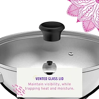 Maharaja Stainless Steel Karahi with lid 26cm, 26cm