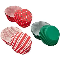 Wilton Red, Green and White Patterned Paper Christmas Cupcake Liners, 75-Count