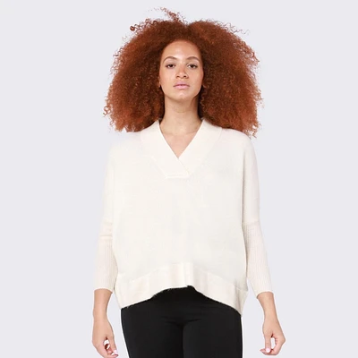 Devoted Taille Plus Femme Pull col V à manches Dolman