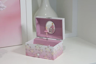 Mele and Co Ashley  White/Pink Musical Fairy Jewellery Box