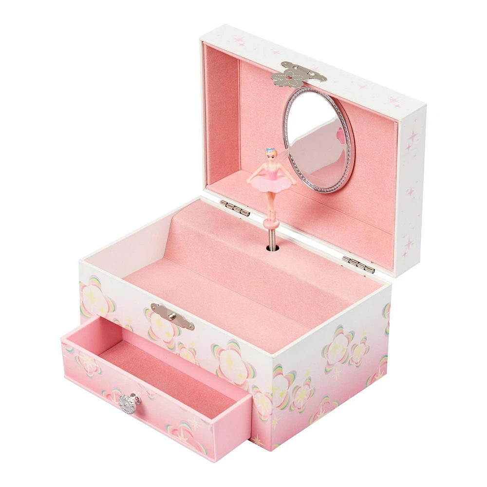 Mele and Co Ashley  White/Pink Musical Fairy Jewellery Box