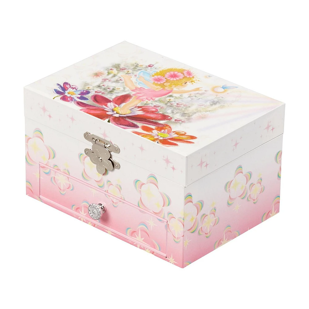 Mele and Co Ashley  White/Pink Musical Fairy Jewellery Box