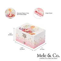 Mele and Co Ashley  White/Pink Musical Fairy Jewellery Box