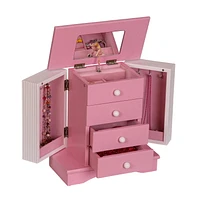 Mele and Co Elise  Pink/White Musical Ballerina Jewellery Box