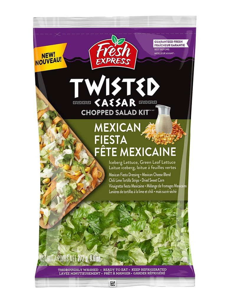 Fresh Express Mexican Fiesta Twisted Caesar Chopped Salad Kit, 272 g