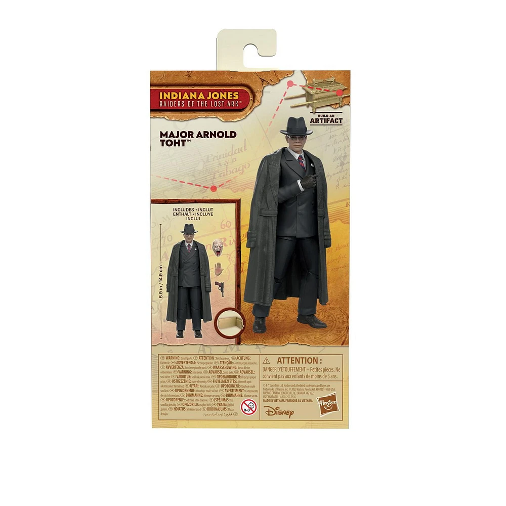 Indiana Jones and the Raiders of the Lost Ark Adventure Series Major Arnold Toht Toy, 6-inch Indiana Jones Action Figures, Ages 4 and up