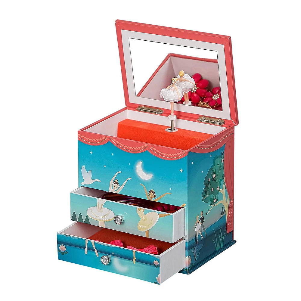 Mele and Co Mariel Blue/Coral Musical Ballerina Jewellery Box