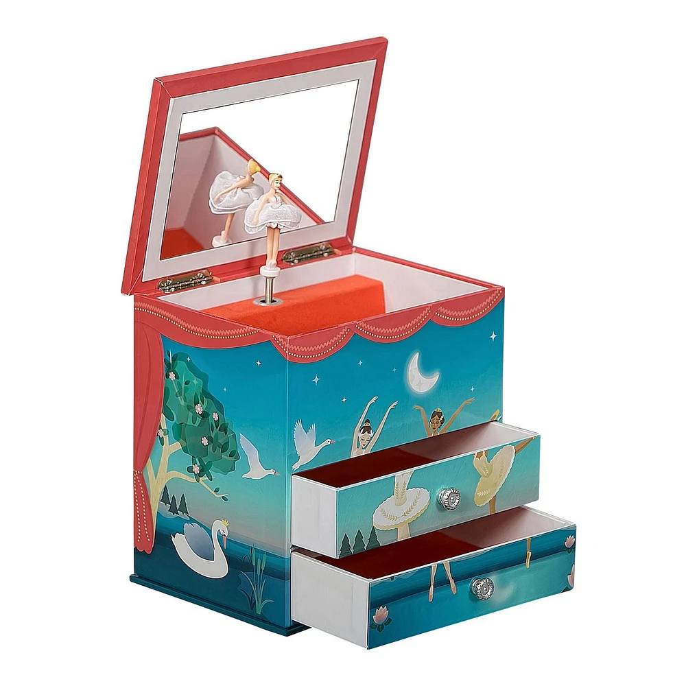 Mele and Co Mariel Blue/Coral Musical Ballerina Jewellery Box