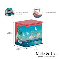 Mele and Co Mariel Blue/Coral Musical Ballerina Jewellery Box