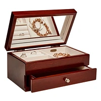 Mele and Co Brynn Walnut Finish Wooden Jewellery Box