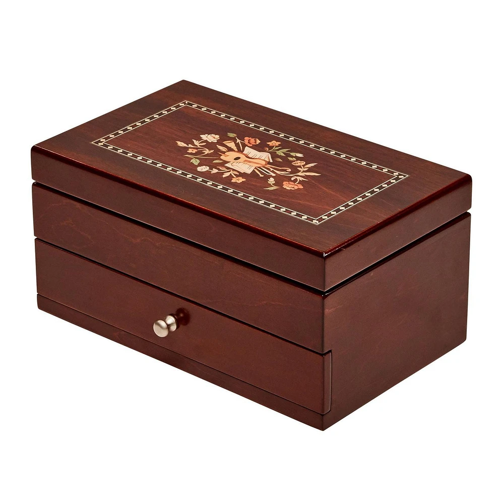 Mele and Co Brynn Walnut Finish Wooden Jewellery Box