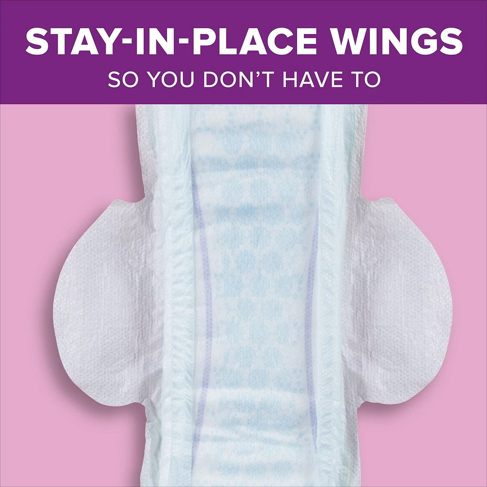 Poise Ultra Thin Postpartum Incontinence Pads with Wings, Light Absorbency, Regular Length, 132 Count