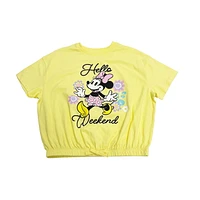 Disney Minnie Mouse Girls Hello Weekend Fashion Top