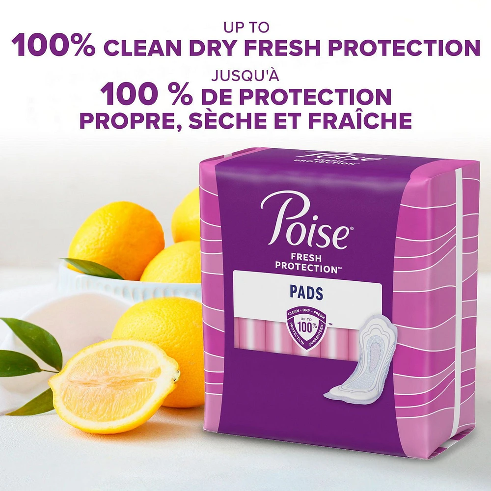 Poise Ultra Thin Postpartum Incontinence Pads with Wings, Light Absorbency, Regular Length, 132 Count