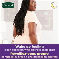 Sous-vêtements d’incontinence pour adultes Depend Night Defense pour femmes, jetables, de nuit, très grand, roses, 48 unités (l’emballage peut différer)