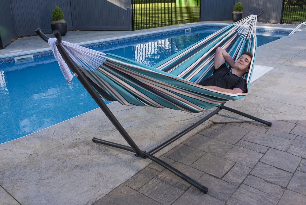 Vivere Ltd Vivere Combo Sunbrella Token Surfside Hammock with 9' Stand