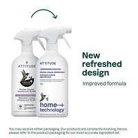 ATTITUDE home+ technology, Kitchen Cleaner Disinfectant 99.99%, Lavender & Thyme, 800 mL