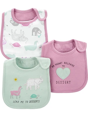 Child of Mine made by Carter's Girls 3-Pack  Bibs - Ellie