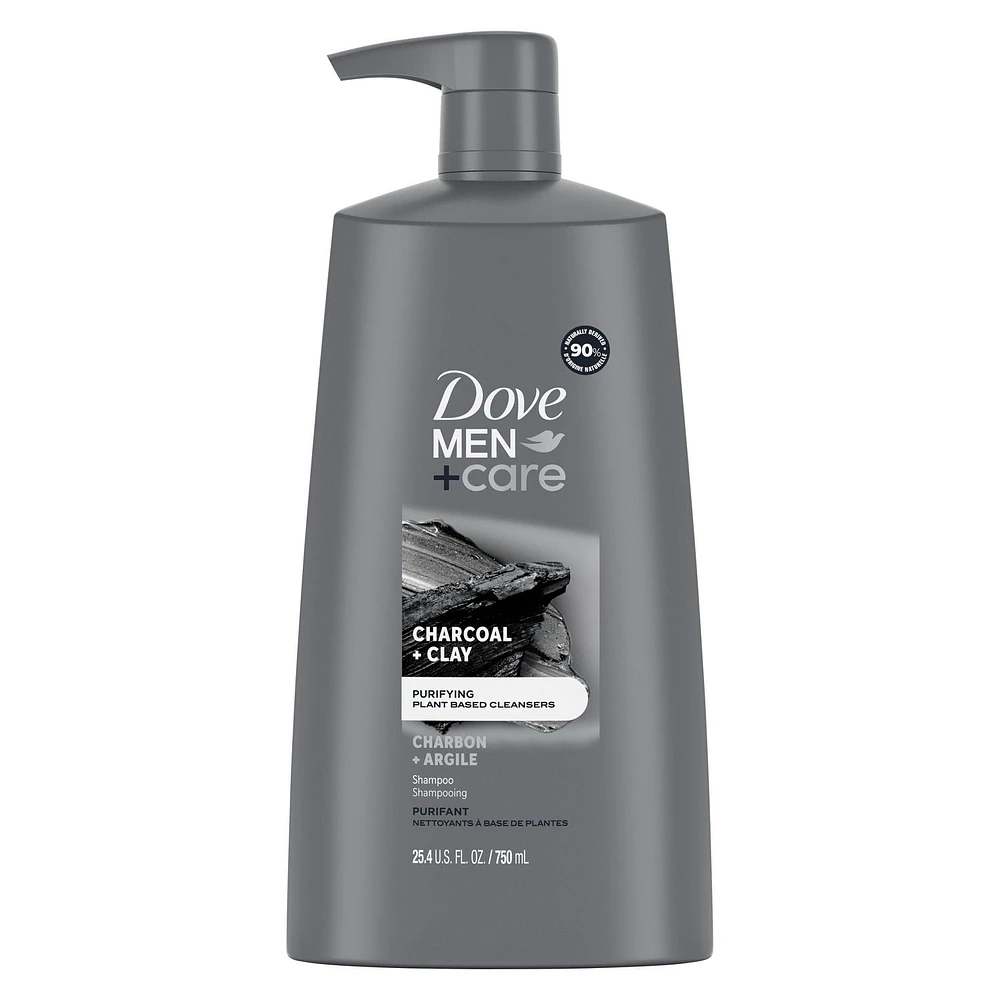 Dove Men+Care Charcoal + Clay Purifying Shampoo, 750 ml