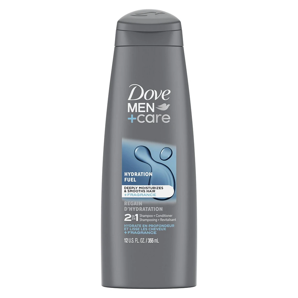 Dove Men Care Hydration Fuel 2 in 1 Shampoo and Conditioner, 355ml Shampoo + Conditioner